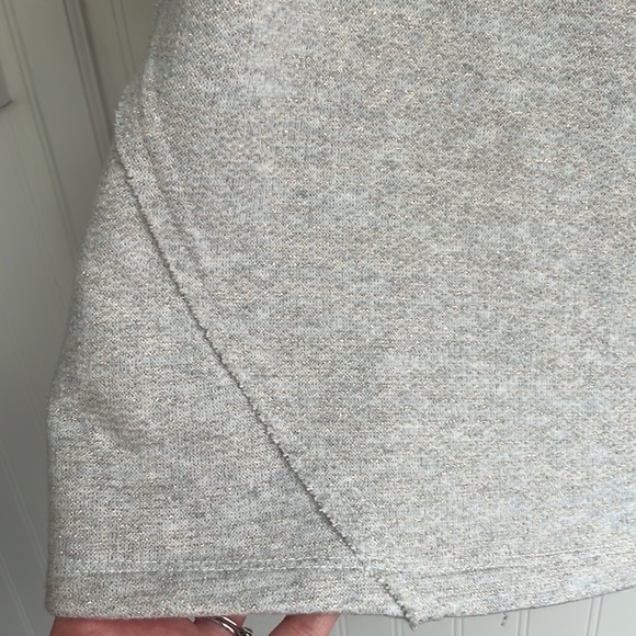 CUPIO cropped short sleeve funnel neck drawstring exposed seam metallic thread S - Picture 4 of 13